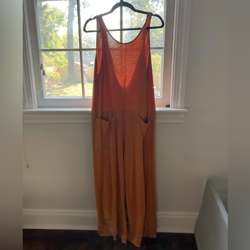 Back beat co Small orange mustard jumper jumpsuit romper organic cotton